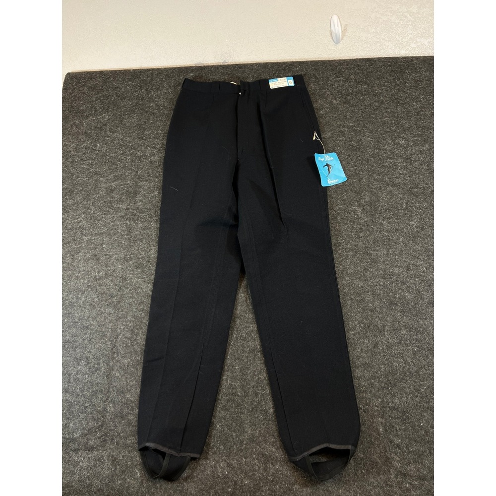 Vintage Penneys Boys Ski Pants Black Stirrup Water Repellent Japan Size 20 W31